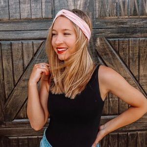 Pink Striped Headband
